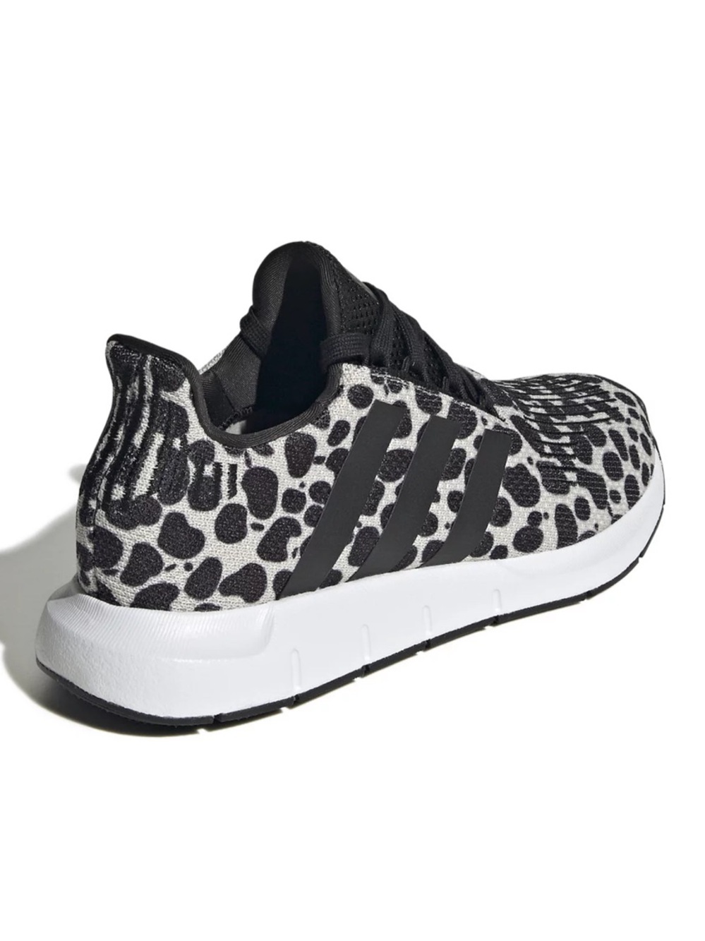Adidas Swift Run Women's Leopard Print Running Shoes Black & White Size 7.5